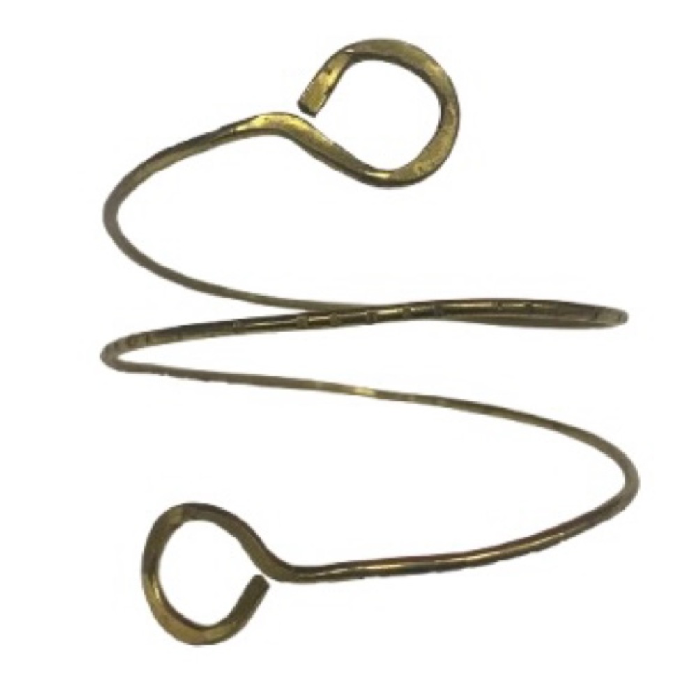 Vintage Brass Twisty Swirl Adjustable Boho Upper Arm Cuff /Armband